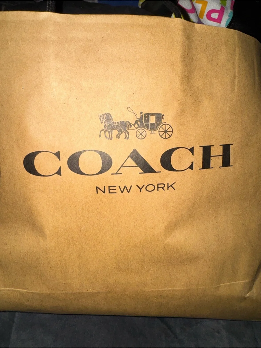 Coach Black Canvas Tote with Leather Trim